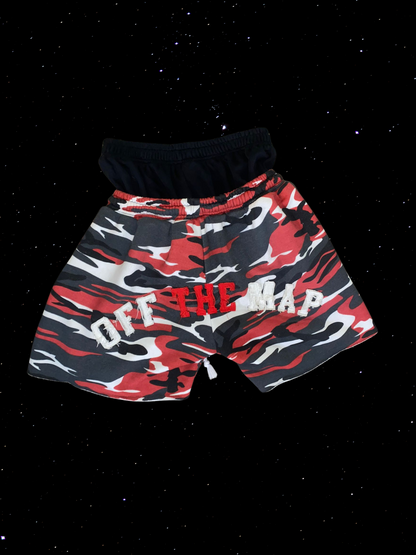 "BUILD A LEGACY" RED Camo Doble Shorts